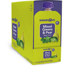 Babies R Us Stage 2 Mixed Geens Pear Pouch 6-Pack