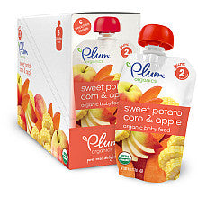 Plum Organics Second Blends Sweet Potato Corn & Apple Baby Food Pouch 6-Pack