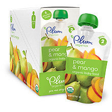 Plum Organics Second Blends Pear & Mango Baby Food Pouch 6-Pack