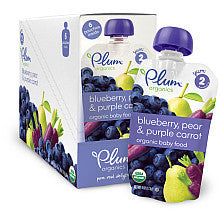 Plum Organics Second Blends Blueberry Pear & Purple Carrot Baby Food Pouch 6-Pack