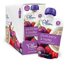 Plum Organics Second Blends Fruit & Grain Plum Berry & Barley Baby Food Pouch 6-Pack