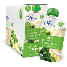 Plum Organics Second Blends Fruit & Grain Zucchini Banana & Amaranth Baby Food Pouch 6-Pack