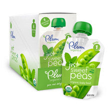 Plum Organics Just Veggies Sweet Peas with Mint Pouch 6-Pack