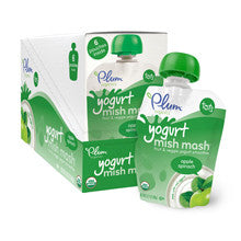 Plum Organics Tots Mish Mash Fruit & Veggie Yogurt Smoothie Apple Spinach Pouch 6-Pack