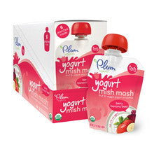 Plum Organics Tots Mish Mash Fruit & Veggie Yogurt Smoothie Berry Banana Beet Pouch 6-Pack