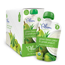 Plum Organics Stage 2 Greek Yogurt Green Bean Pear Pouch 6-Pack