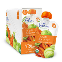 Plum Organics Apple & Carrot Baby Food Pouch 6-Pack