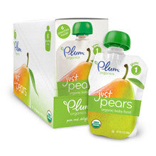 Plum Organics Just Fruit Baby Food Pears Pouch 6-Pack