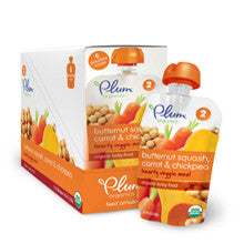 Plum Organics Second Blends Hearty Veggie Meals - Butternut Squash Carrot & Chickpea Pouch 6-Pack