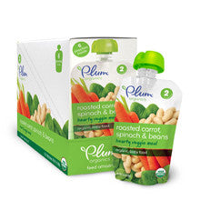 Plum Organics Second Blends Hearty Veggie Meals - Roasted Carrot Spinach & Bean Pouch 6-Pack