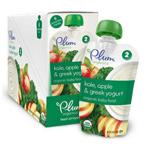 Plum Organics Second Blends Kale Apple & Greek Yogurt - 3.5 Ounce Pouch 6-Pack