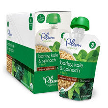 Plum Organics Stage 3 Barley Kale Spinach & Basil Pouch 6-Pack