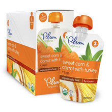 Plum Organics Stage 3 Sweet Corn & Carrot with Turkey and Sage Pouch 6-Pack