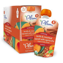 Plum Organics World Baby Lentils Roasted Squash Apricots Pouch 6-Pack