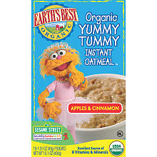 Earth's Best Organic Yummy Tummy Instant Oatmeal Apples & Cinnamon