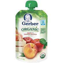 Gerber Organic 2nd Foods Pouch Apples & Summer Peaches  - 3.5 Ounce