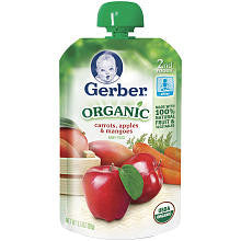 Gerber Organic 2nd Foods Pouch Carrots Apples & Mangoes - 3.5 Ounce