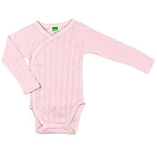 Kushies Girls Everyday Layette Long Sleeve Wrap Bodysuit - Pink