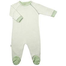 Kushies Everyday Layette Sleeper - Green Stripe (Preemie up to 5 lbs)