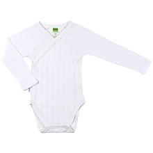 Kushies Everyday Layette Long Sleeve Wrap Bodysuit - White