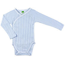 Kushies Everyday Layette Boys Blue Long Sleeve Wrap Bodysuit