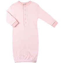 Kushies Girls Everyday Layette Gown - Pink Stripe