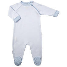 Kushies Boys Everyday Layette Sleeper - Blue Stripe (Preemie up to 5 lbs)