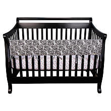 Trend Lab Wide CribWrap Front or Black Crib Rail - Zahara Zebra