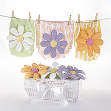 Baby Aspen Girls 3 Piece Bloomer Diaper Covers - Flower (6-12 months)