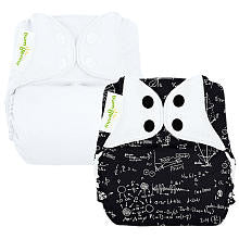 bumGenius 'Freetime' Genius Series Albert & White Cloth Diaper - 2-Pack