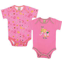 Trend Lab Sherbet Elephant Bodysuit 2 Pack - Pink (0-3 Months)