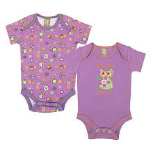 Trend Lab Jelly Bean Owl Bodysuit 2 Pack - Purple (0-3 Months)