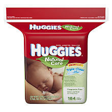 Huggies Natural Care Fragrance Free Refill Baby Wipes - 184 Count