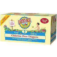 Earth's Best TenderCare Chlorine Free Size 3 Diaper Bulk Pack - 116 Count