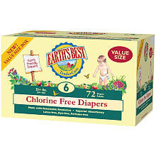 Earth's Best Size 6 TenderCare Chlorine Free Diaper Bulk Pack