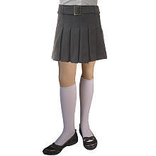 French Toast Girls Pleated Scooter with Square Buckle Belt