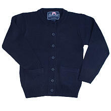 French Toast Anti-Pill Crew Neck Cardigan - Navy