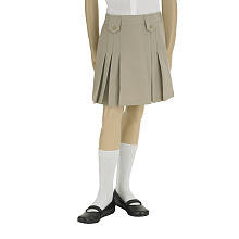 French Toast Front-Pleated Skirt with Tabs - Khaki ( Size Girl's Plus 10)