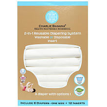 Charlie Banana Reusable One-Size Diaper System Value Pack - Snow