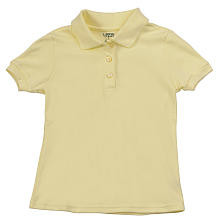 French Toast Girls Short Sleeve Interlock Knit Polo with Picot Collar