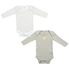 Burt's Bees Baby Boys 2 Pack Organic Blue Long Sleeve Bodysuit Layette Set - 0-3 Months