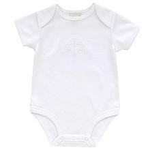 Small World Neutral White Short Sleeve 100% Cotton Keepsake Bodysuit