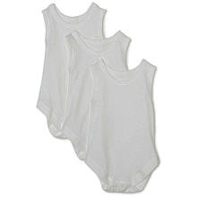 SpaSilk Neutral 3 Pack White Sleeveless Bodysuits