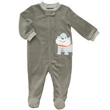 Carter's Boys Terry Sleep N Play - Grey (Newborn)