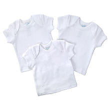 SpaSilk Neutral 3 Pack White Short Sleeve Lap Shoulder T Shirt