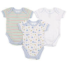 SpaSilk Boys 3-Pack Bodysuit Set