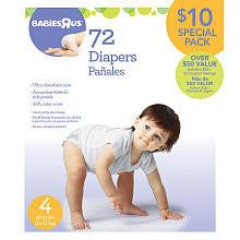 Babies R Us Ultra Absorbent Size 4 Diapers - 72 Count