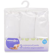 Babies R Us 3 Pack Waterproof Pants-White 12 Mos.