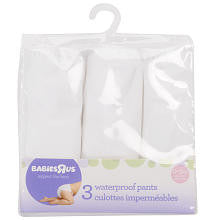 Babies R Us 3 Pack Waterproof Pants-White 0/3 Mos.