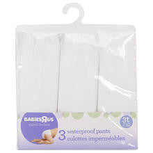 Babies R Us 3 Pack Waterproof Pants - White 3T